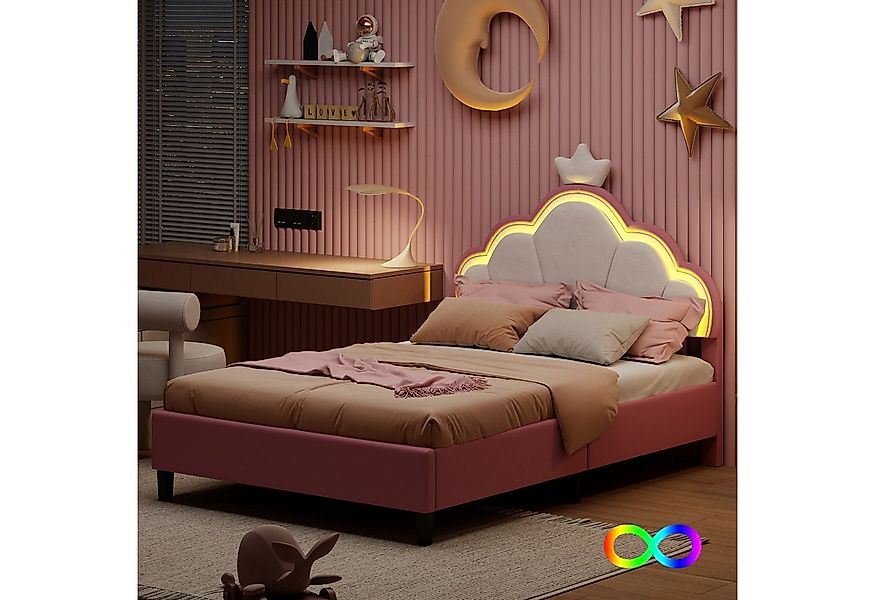 Furnishings Home Kinderbett Polsterbett Prinzessinnenbett Kronen günstig online kaufen