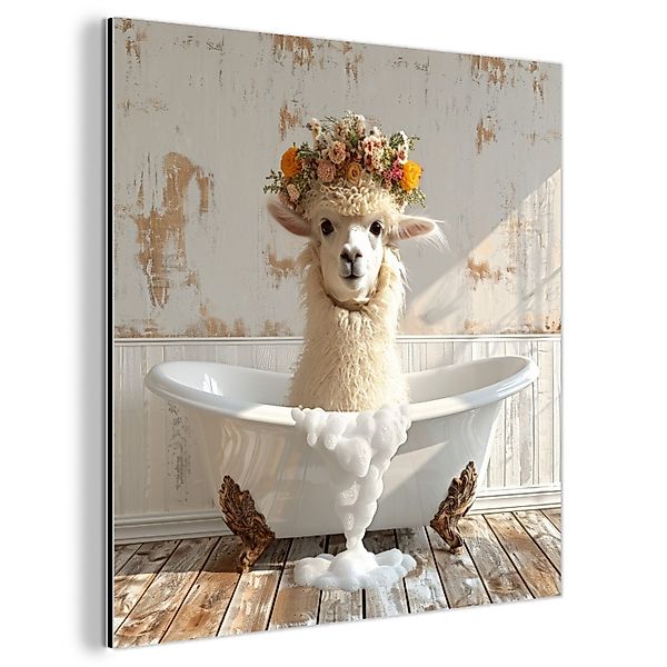 MuchoWow Metallbild Vintage - Alpaka - günstig online kaufen
