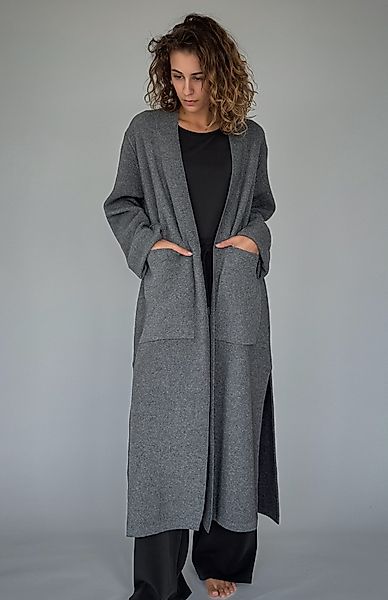 Zuckerwatte Strickmantel modische Seitenschlitze, aus weicher günstig online kaufen