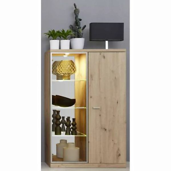 Lomadox Glasvitrine Esszimmer ENNA-19 mit Spiegel Rückwand und LED Beleucht günstig online kaufen
