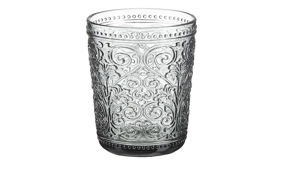 HOME STORY Trinkglas   ¦ grau ¦ Maße (cm): H: 10,5  Ø: 8.6 Gläser & Karaffe günstig online kaufen