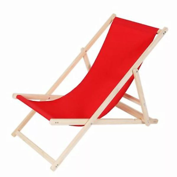 Mucola Strandliege Sonnenliege Liegestuhl aus Holz Klappbar Gartenliege Str günstig online kaufen
