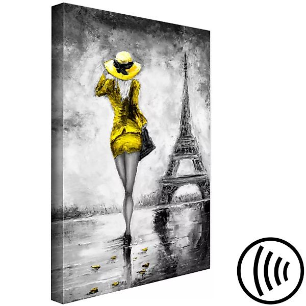 Leinwandbild Parisian Woman (1 Part) Vertical Yellow XXL günstig online kaufen