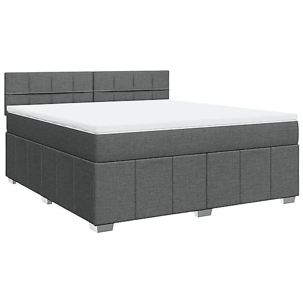 vidaXL Boxspringbett mit Matratze Dunkelgrau 180x200 cm Stoff 3287148 günstig online kaufen