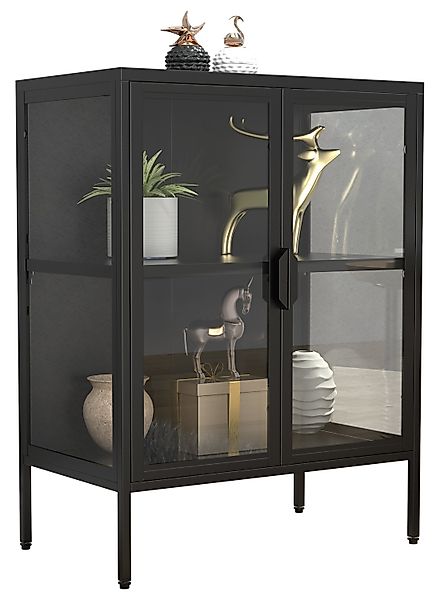 VCM Standvitrine Stahl Glas Standvitrine Vitrine günstig online kaufen