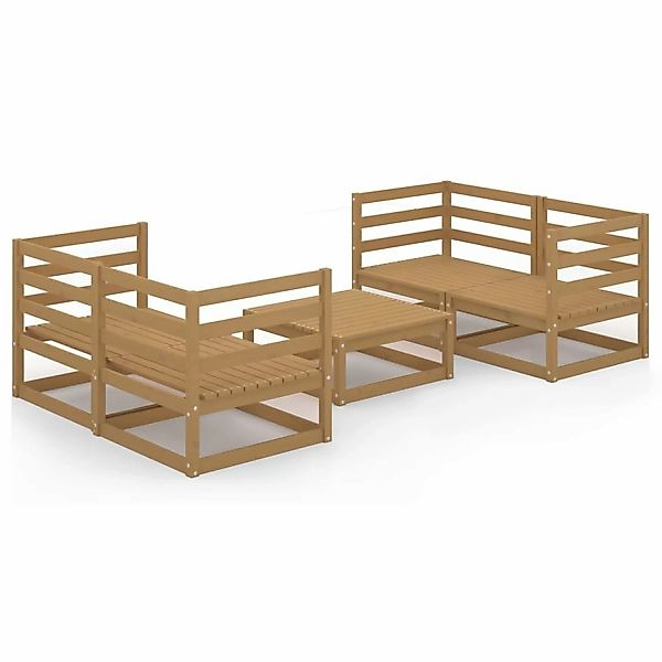 5-tlg. Garten-lounge-set Honigbraun Massivholz Kiefer günstig online kaufen