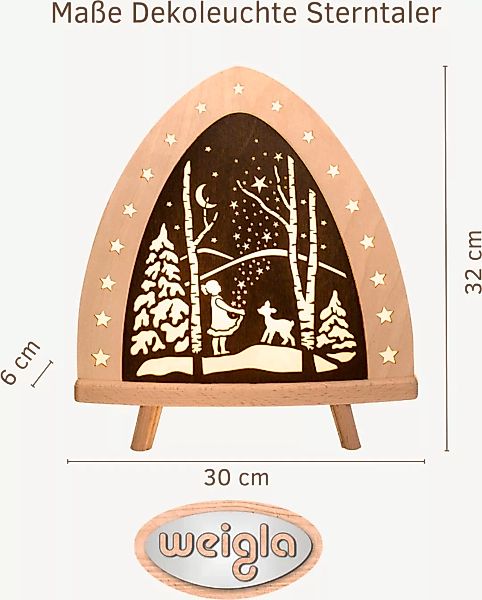 Weigla Lichterbogen »LED Sterntaler, Dekolampe aus Holz, Märchen, NATUR-BRA günstig online kaufen