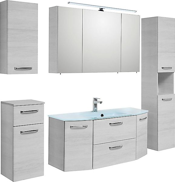 Saphir Badmöbel-Set Quickset 936 5-teilig, mit Glaswaschbecken und LED-Spie günstig online kaufen