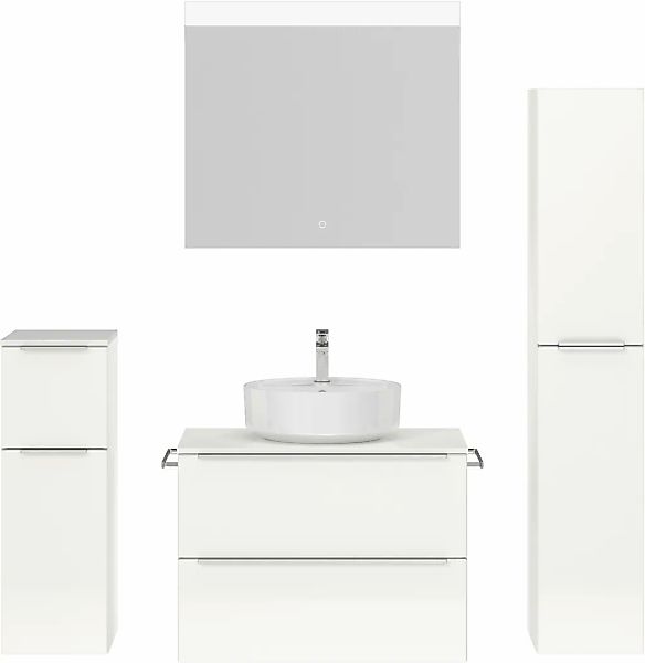 nobilia Badmöbel-Set, (4 St., vormontiert, mit Soft-Close), Hochglanz, inkl günstig online kaufen
