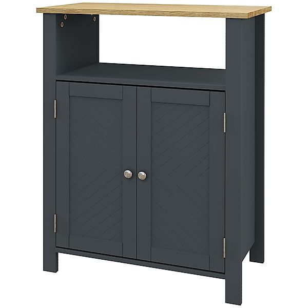 kleankin Badezimmerschrank mit 3 Regalen aus MDF und Spanplatte mit verstel günstig online kaufen