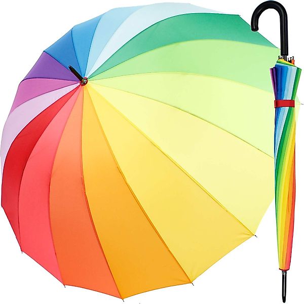 iX-brella Stockregenschirm Regenbogen-Schirm 16-teilig extra stabil günstig online kaufen