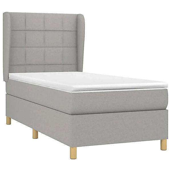 vidaXL Boxspringbett mit Matratze Hellgrau 90x200 cm Stoff 3128493 günstig online kaufen