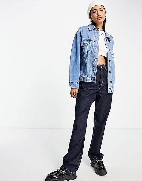 Waven – Inge – Oversize-Jeansjacke im Stil der 90er in Blau günstig online kaufen