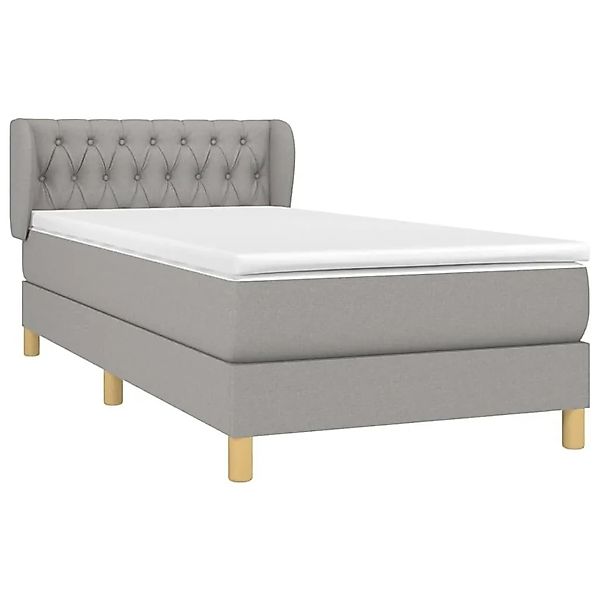 vidaXL Boxspringbett mit Matratze Hellgrau 90x200 cm Stoff 3127013 günstig online kaufen