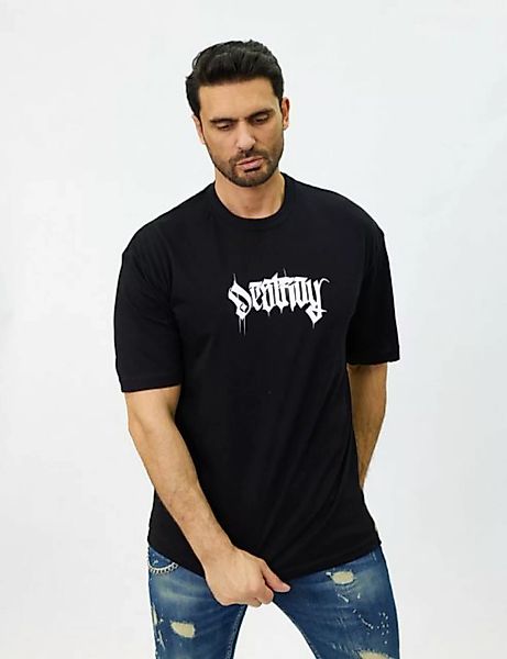 Denim House T-Shirt Oversized Herren T-Shirt mit lässigem Rückenprint Schwa günstig online kaufen
