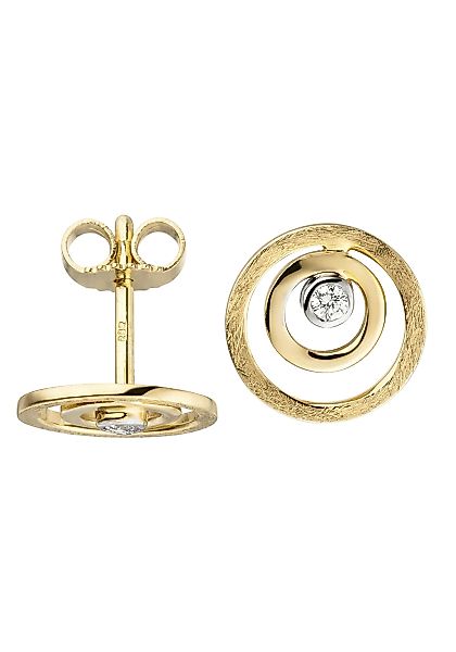 JOBO Paar Ohrstecker "Eismatte Ohrringe mit Diamanten", 585 Gold günstig online kaufen
