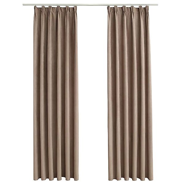 vidaXL Verdunkelungsvorhänge mit Haken 2 Stk Taupe 140x175 cm 134479 günstig online kaufen