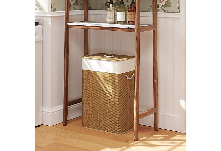 HOMCOM Wäschekorb mit Deckel, Seilgriffen, herausnehmbarer Wäschesack (Wäsc günstig online kaufen