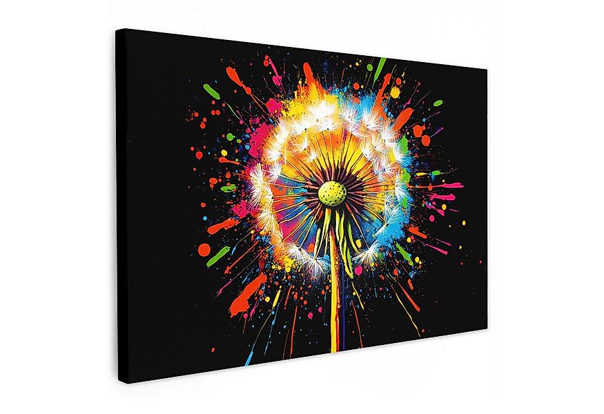OneMillionCanvasses® Leinwandbild Löwenzahn - Graffiti - Farbenfroh - Blume günstig online kaufen