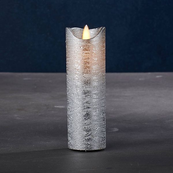 LED-Kerze Sara Exclusive, silber, Ø 5cm, Höhe 15cm günstig online kaufen