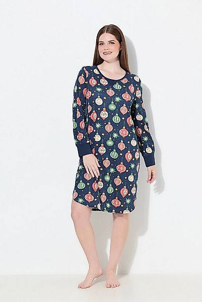 Ulla Popken Nachthemd Nachthemd Baumschmuck Rundhals Langarm günstig online kaufen