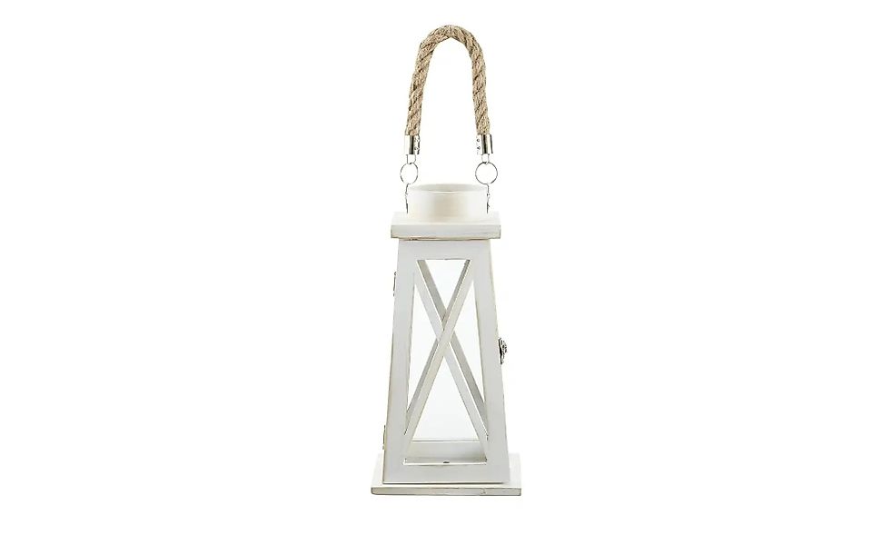 HOME STORY Laterne   ¦ weiß ¦ Holz,Glas ¦ Maße (cm): B: 15 H: 30,5 T: 15.0 günstig online kaufen
