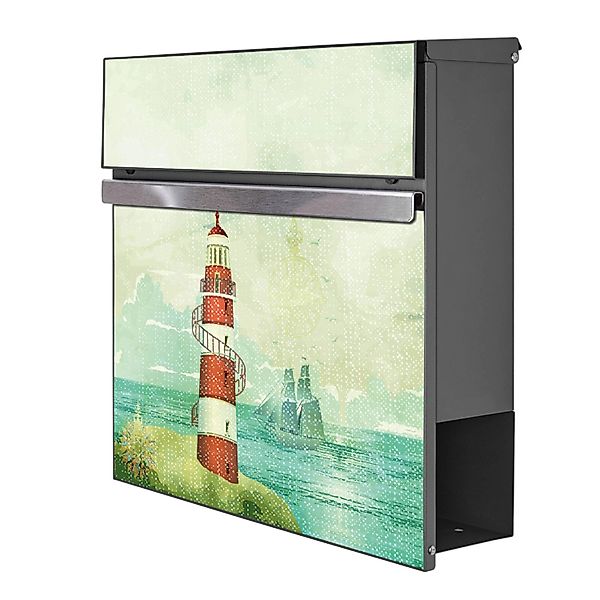 Banjado Briefkasten Anthrazit 37x37x10.5cm Groß / Inkl. Montagematerial & 2 günstig online kaufen