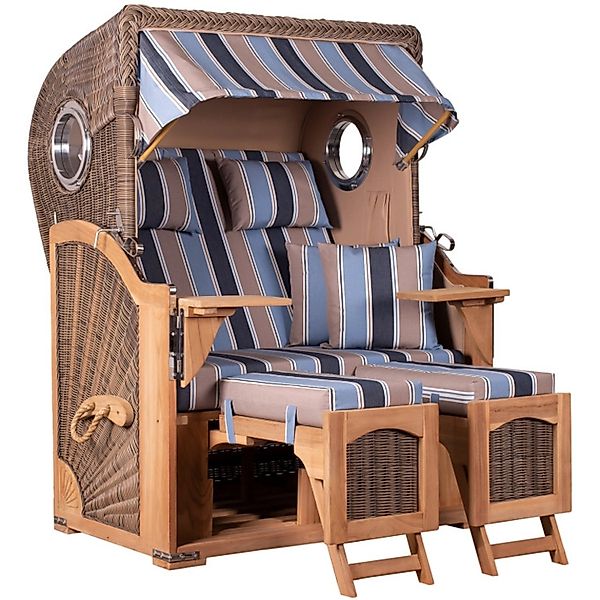 GarWoh Strandkorb Rantum Teak PE Grey Dessin 580 günstig online kaufen