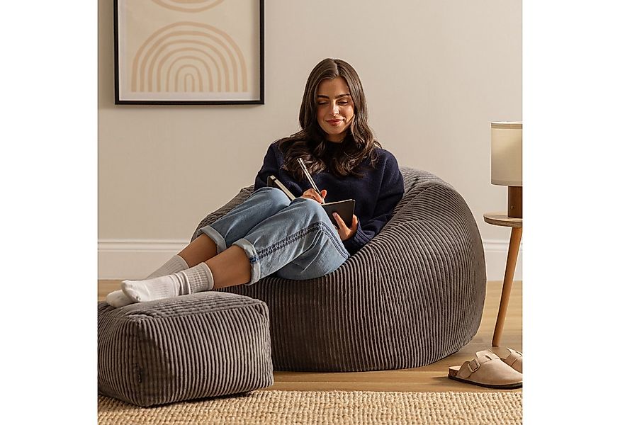 icon Sitzsack Erwachsene aus Cord „Kingston“ mit Hocker (Spar-Set, 1 x Sitz günstig online kaufen