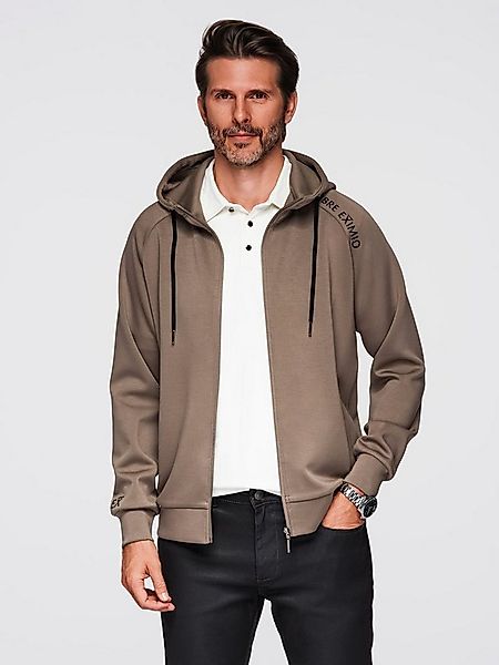 OMBRE Sweatjacke Herren-Sweatjacke mit Stehkragen und Kapuze günstig online kaufen