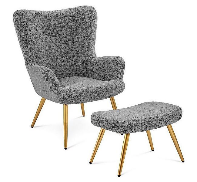 Yaheetech Relaxsessel Ohrensessel mit Hocker, Loungesessel mit Klappbarer R günstig online kaufen