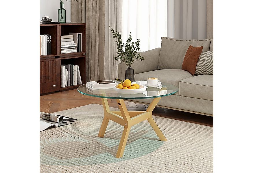 HOMCOM Couchtisch aus Hartglas, mit verstellbaren Fußpolstern und Stahllrah günstig online kaufen