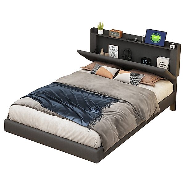 Flieks Polsterbett, LED Doppelbett 140x200cm mit günstig online kaufen