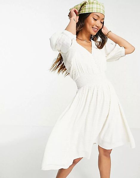 Y.A.S – Minikleid in Weiß mit geraffter Taille günstig online kaufen