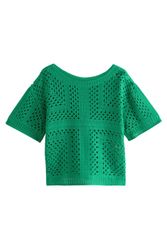 Next Kurzarmpullover T-Shirt mit gehäkeltem Ausschnitt günstig online kaufen
