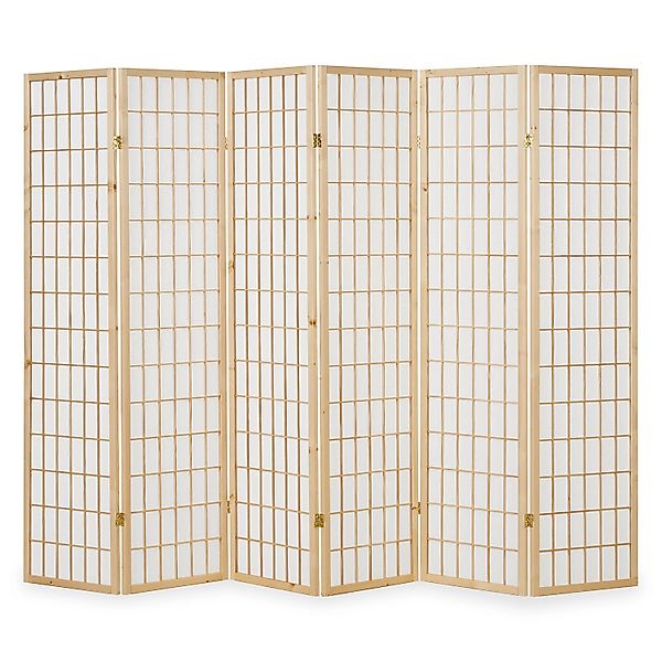 Homestyle4u 6-tlg Paravent in Braun 264x175 cm 190 günstig online kaufen