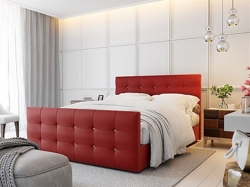 Fun Möbel Boxbett Schlafzimmerbett MAURO Überlänge in Kunstleder Madryt (in günstig online kaufen