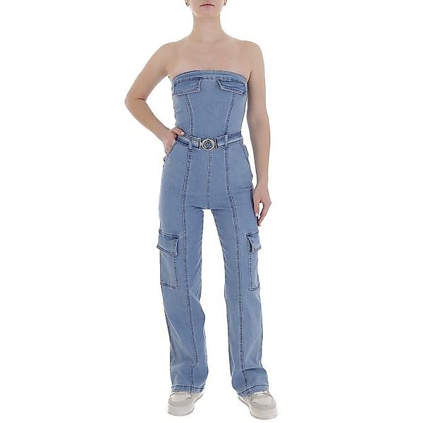 Ital-Design Jumpsuit Taillierter Damen-Jumpsuit mit Gürtel für Frühling (89 günstig online kaufen