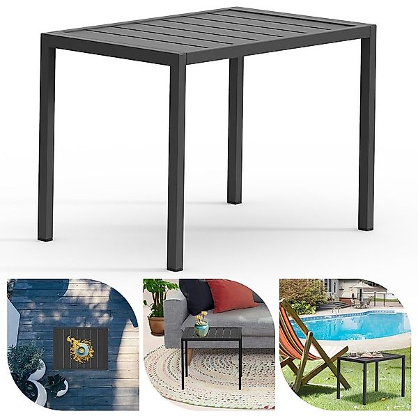Melko Gartentisch Aluminium Beistell Balkontisch rechteckig günstig online kaufen