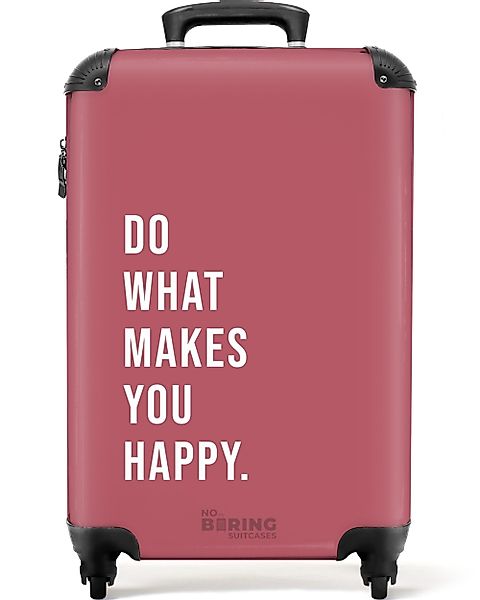 NoBoringSuitcases.com© Hartschalen-Trolley Rosa mit Zitat "Tu, günstig online kaufen