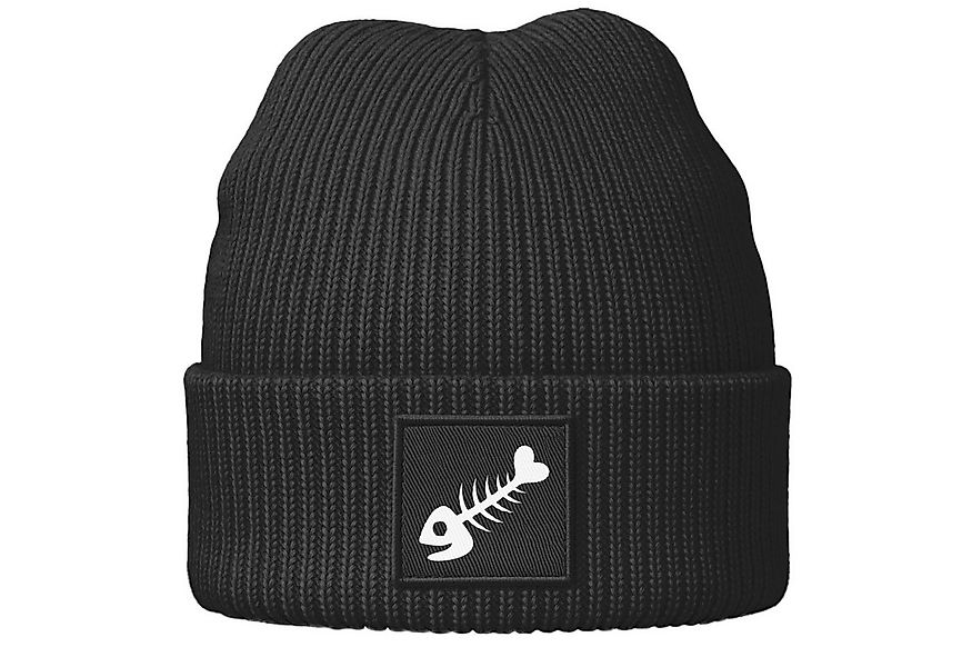 MoonWorks Strickmütze Herren Beanie mit Grafik Print Patch Bedruckt mit Fis günstig online kaufen