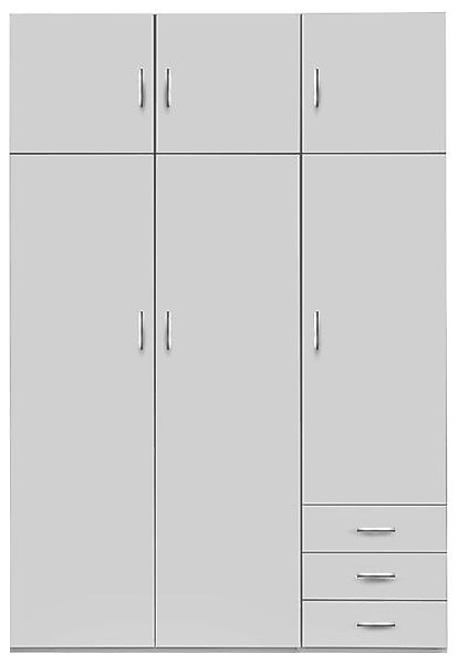 Kleiderschrank weiß 6-türig 3 Schubladen BxHxT 150 x 220 x 54 cm günstig online kaufen