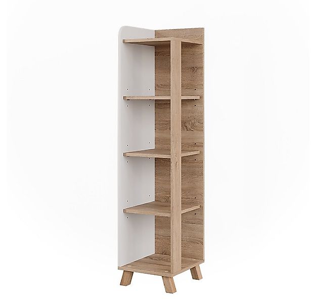 Vicco Midischrank Karen, Sonoma/Weiß, 30 x 128 cm mit 4 Fächern günstig online kaufen