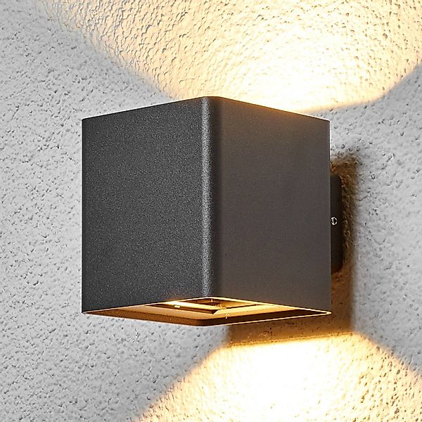 Lucande LED-Außenwandleuchte Aaron, anthrazit, IP54, up/down günstig online kaufen