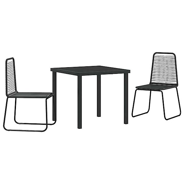 vidaXL Garten Essgruppe 3-Tlg Schwarz Poly Rattan 3379387 günstig online kaufen