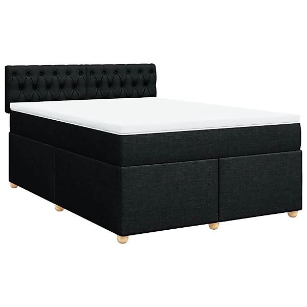 vidaXL Boxspringbett mit Matratze Schwarz 140x190 cm Stoff 3288984 günstig online kaufen
