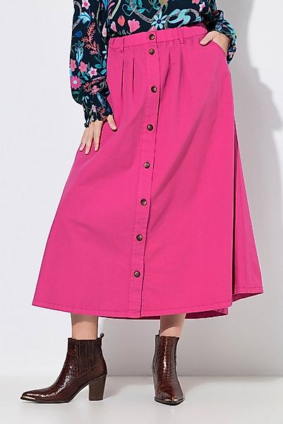 Ulla Popken Jeansrock Jeansrock A-Linie Schmuckknöpfe Elastikbund günstig online kaufen