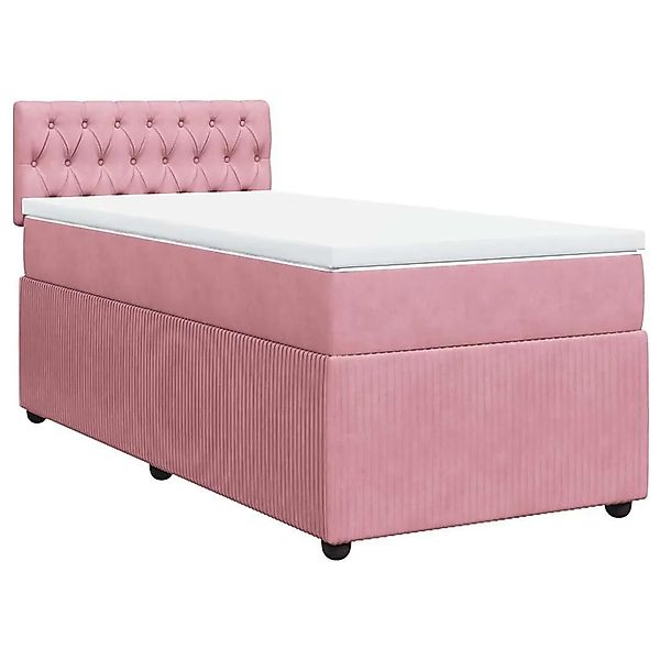 vidaXL Boxspringbett mit Matratze Rosa 100x200 cm Samt 3287673 günstig online kaufen