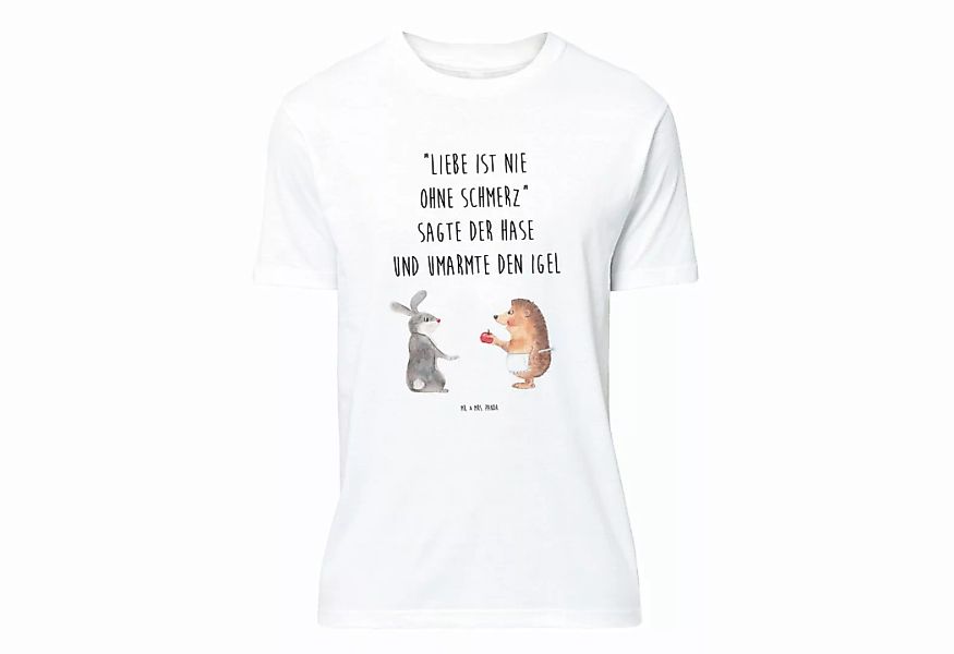 Mr. & Mrs. Panda T-Shirt Liebe ist nie ohne Schmerz - Weiß - Geschenk, Igel günstig online kaufen