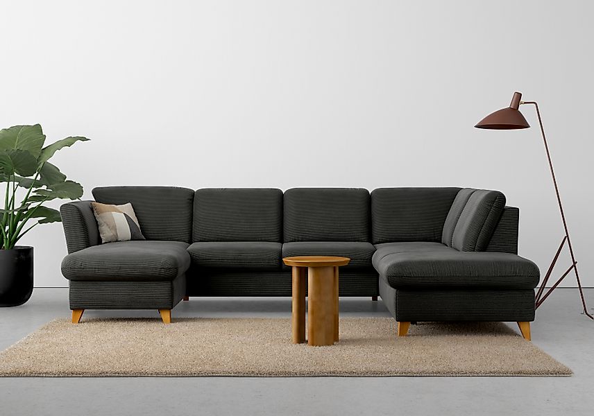 Home affaire Wohnlandschaft »Trelleborg U-Form« wahlweise mit Bettfunktion günstig online kaufen